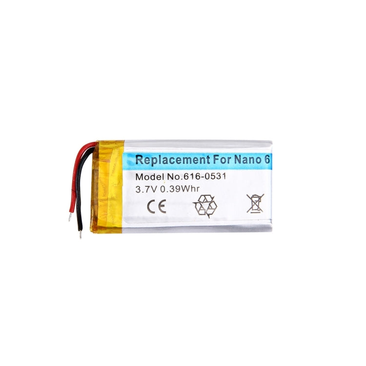Rechargeable Lithium-Ion Battery for iPod nano 6th 3.7V 0.39Wh, For Apple iPod nano 6 Rechargeable Lithium-Ion Battery for iPod nano 6th 3.7V 0.39Wh, For Apple iPod nano 6